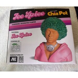 Ice Spice Chia Pet Head Decorative Planter-Easy To Grow Limited Edition NIB